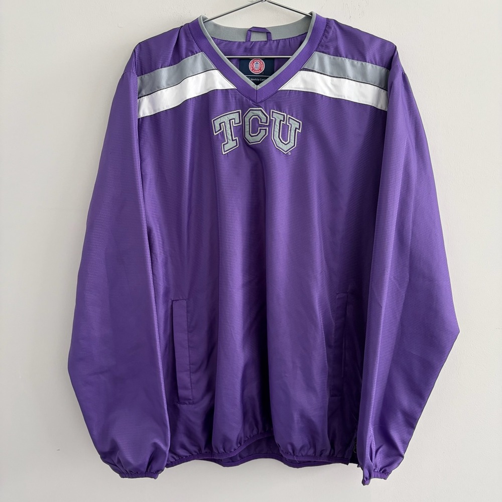 G-III Sports by Carl Banks TCU Horned Frogs V-Neck Windshirt Purple Mens Large